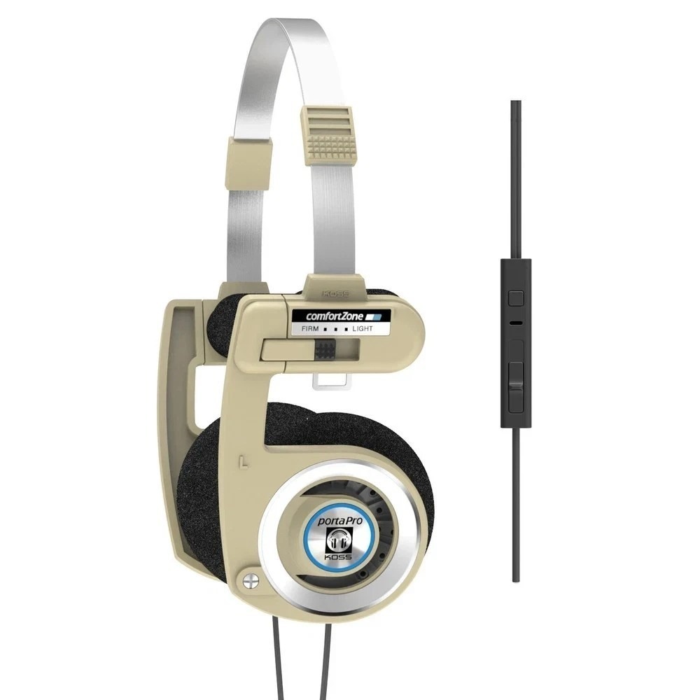 Koss Porta Pro Ltd Ed Rhythm Beige On-Ear Folding Headphones in-Line Vol NEW
